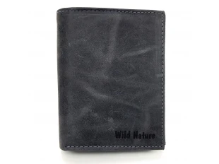Сив вертикален портфейл - Wild Nature